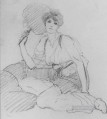 Flabellifera dibujo a lápiz dama neoclásica John William Godward